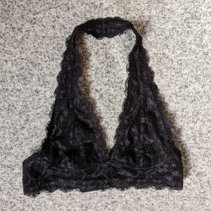 Black Lace Free People Halter Bralette